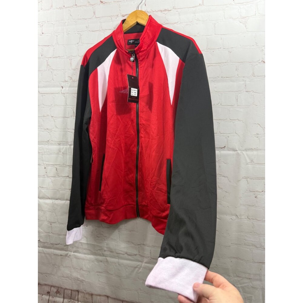 VIP Collection Performance Jacket Mens Size 2XL Red Black White Colorblock - Picture 5 of 12